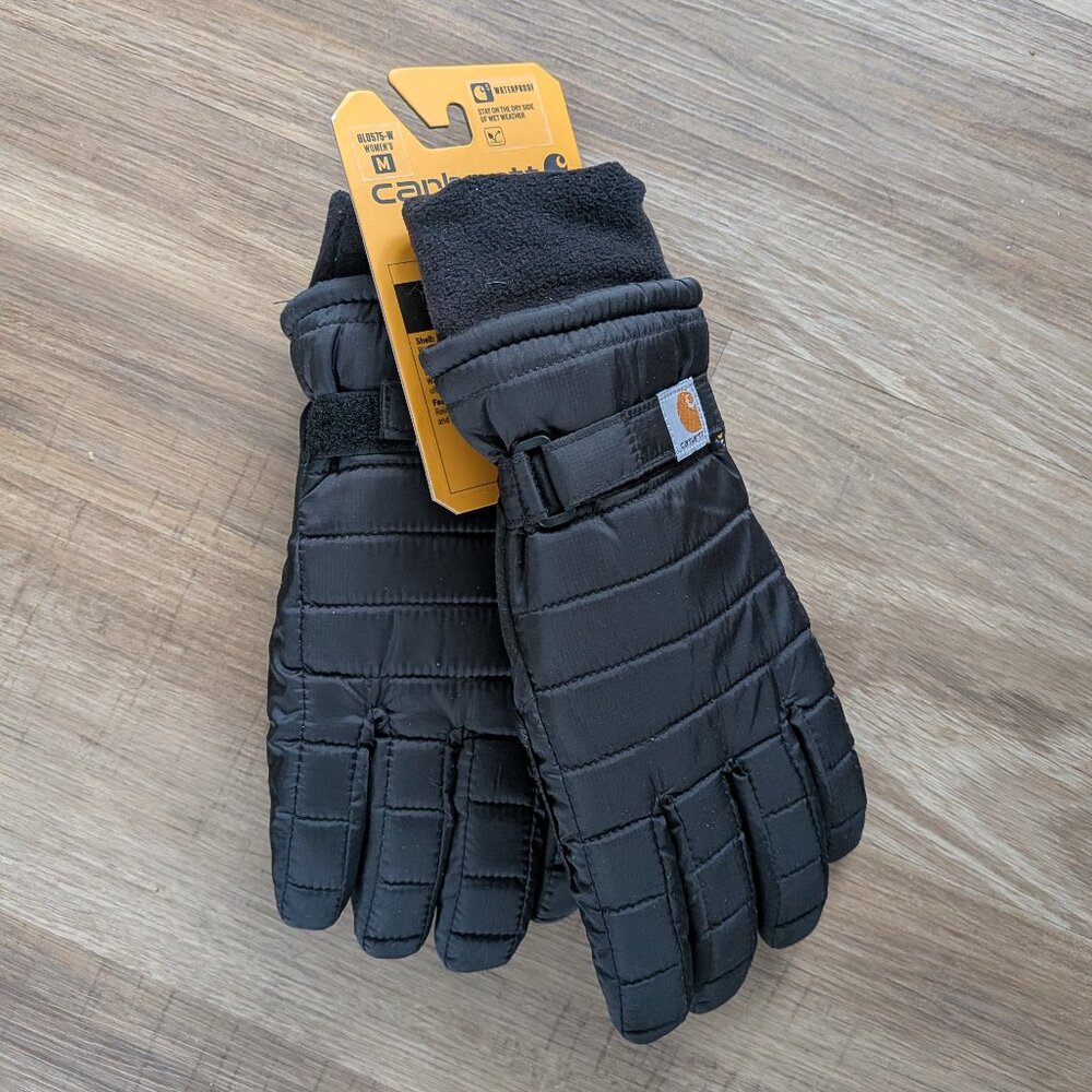 Carhartt Waterproof Insulated Quilted Knit Cuff Gloves — Women's M